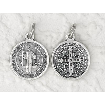 St. Benedict Oxidized Medal Round