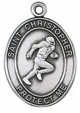 Football/St. Christopher Medal from Jeweled Cross
