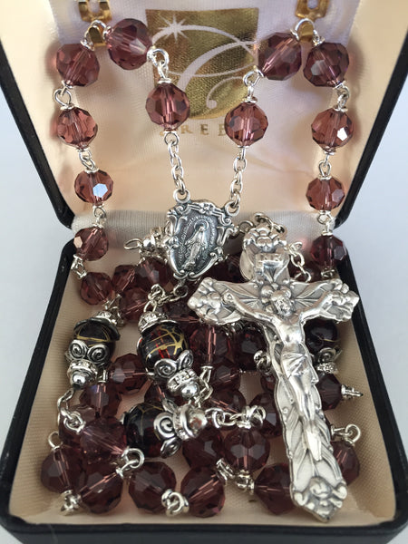 Amethyst Vienna Collection Rosary with Decorative Bead