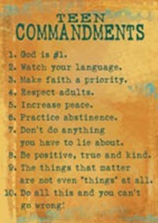 Teen Commandments Verse Cards