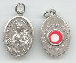 St. Maria Goretti - 1 inch Medal Oxidized with Third Class Relic