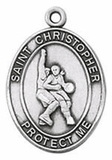 basketball Player Pewter St. Christopher Sports Medal