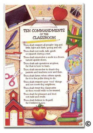 Ten Commandments of the Classroom Plaque from Abbey Press
