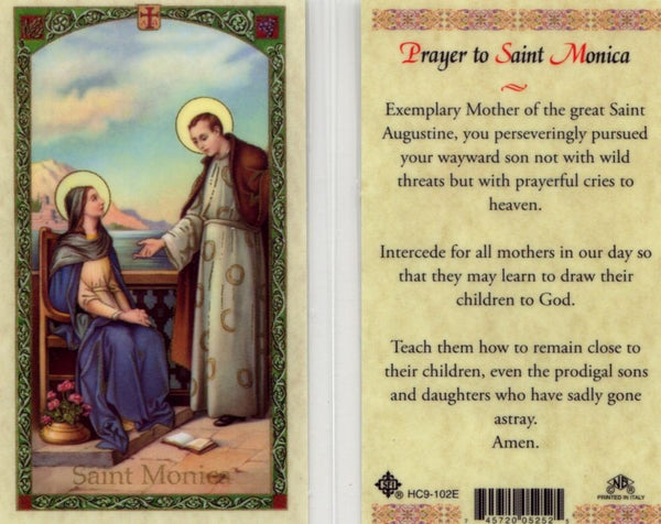 St. Monica Holy Card Laminate