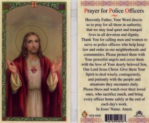 Prayer for Police Offiers Holy Card Laminate