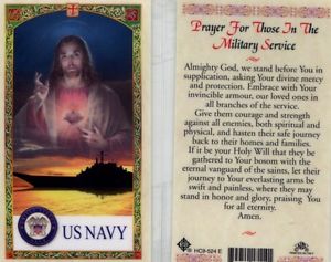 Navy Prayer for Those in Military Service Holy Card Laminate