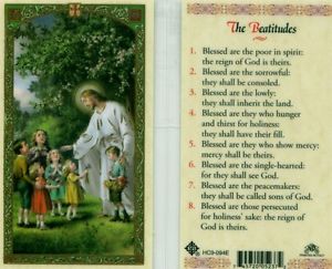 The Beatitudes Holy Card Laminate
