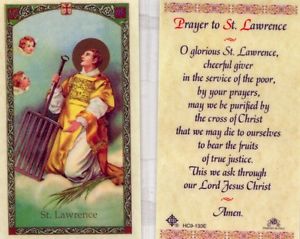St. Lawrence Holy Card Laminate