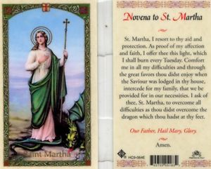 St. Martha Holy Card Laminate