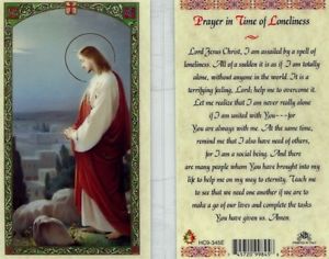 Prayer in TIme of Loneliness Holy Card Laminate