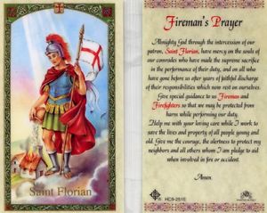 Fireman's Prayer St. Florian Holy Card Laminate