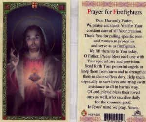 Prayer for Firefighters Holy Card Laminate