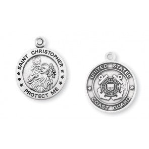 Coast Guard Saint Christopher Sterling Silver Round Medal