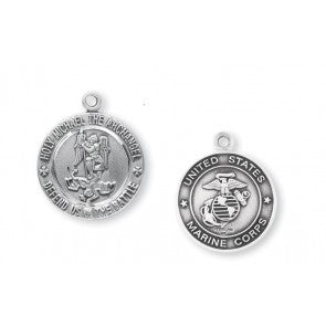Marines Saint Michael Sterling Silver Round Medal