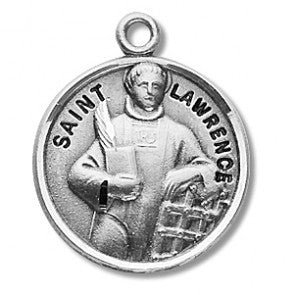 Saint Lawrence Round Sterling Silver Medal