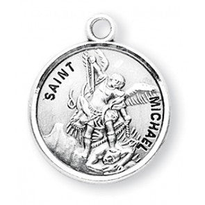 Saint Michael Round Sterling Silver Medal S9622