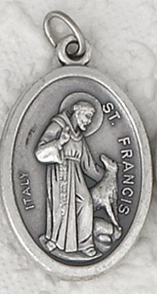 St. Francis of Assisi 1 inch Oxidized Medal