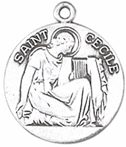 St. Cecile Pewter Saint Medal Necklace