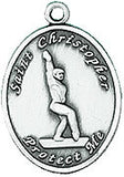 Gymnastics St. Christopher Medal Pewter from Jeweled Cross