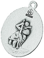 Gymnastics St. Christopher Medal Pewter from Jeweled Cross