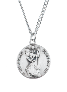 St. Christopher Sterling Silver Medal from Jeweled Cross