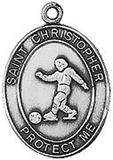 Pewter Soccer St. Christopher Necklace from Jeweled Cross