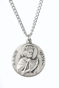 St. David Pewter Saint Medal Necklace