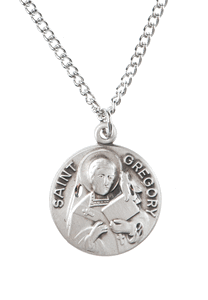 St. Gregory Pewter Saint Medal Necklace